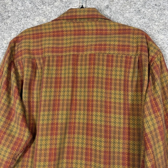 Royal Robbins Plaid Button Down Shirt Brown Red Yellow Size L Outdoor Casual - Picture 13 of 16